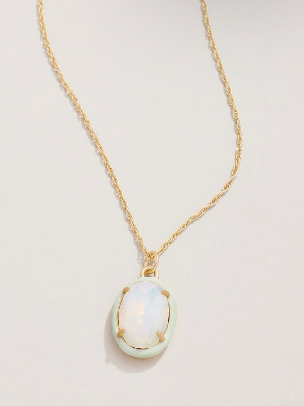 Spartina 449 NWT - Clara Oval Necklace 18" White Opal